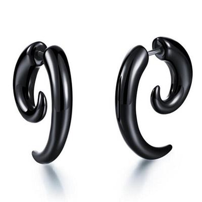 Cool Punk Stud Earrings Rock Men Black Earrings Women Pvc Anti Allergy Earrings