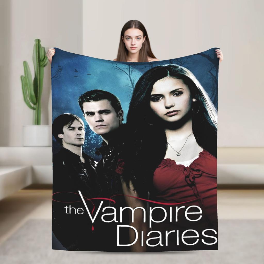 Coperta The Vampire Diaries Flanella Decorazione Dramma Horror Dark fantasy Coperte da Divano per Letto Viaggio Copriletti