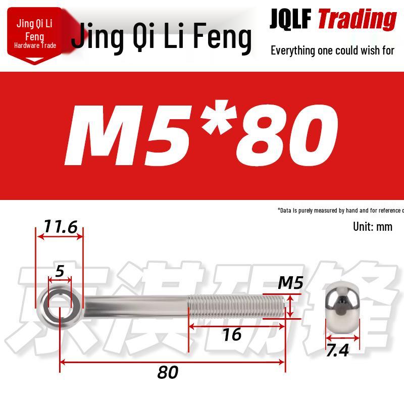Stainless Steel GB798 Eye Bolt, Full Series M5-M16