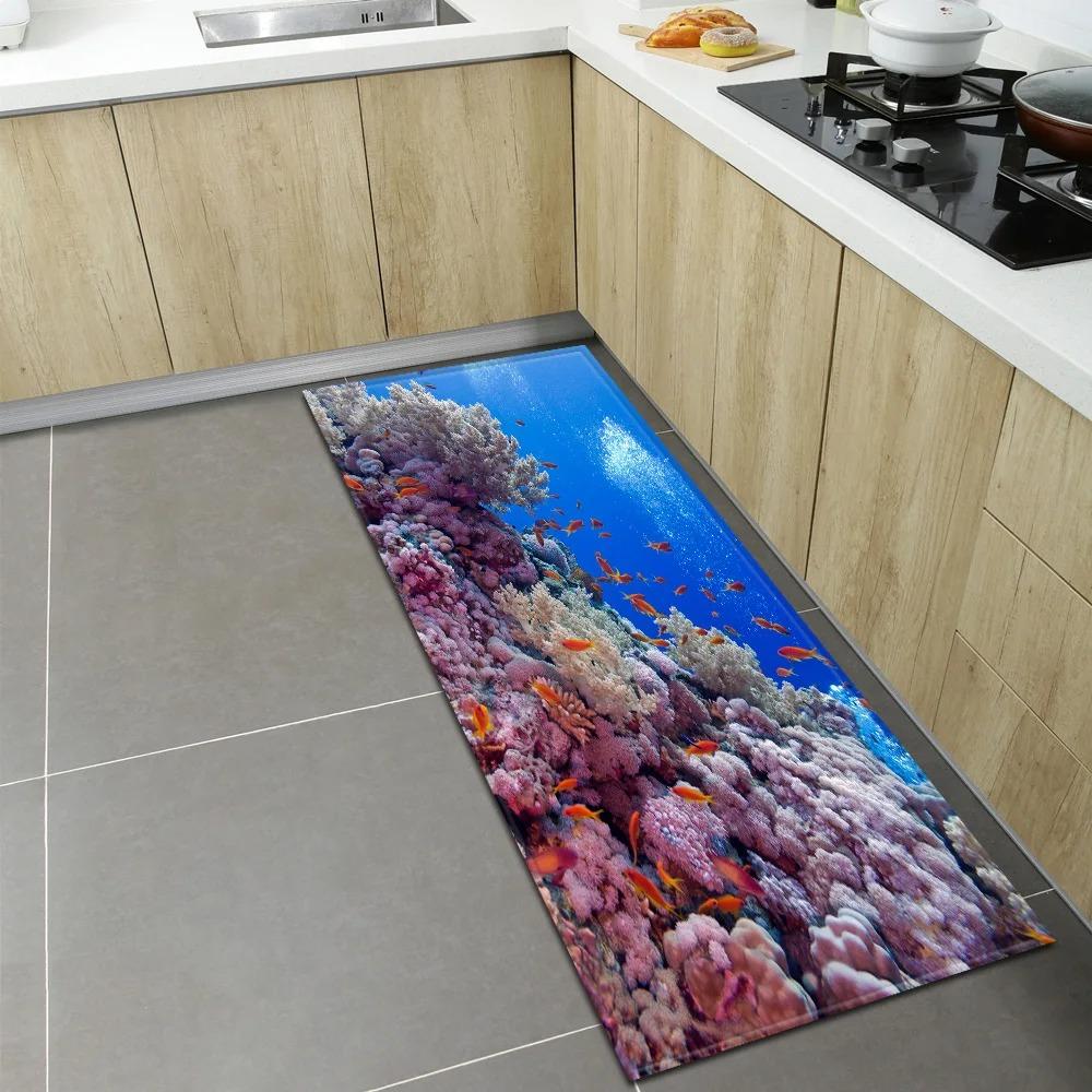 Underwater World Pattern Home Kitchen Floor Mat Door Decoration Floor Mat