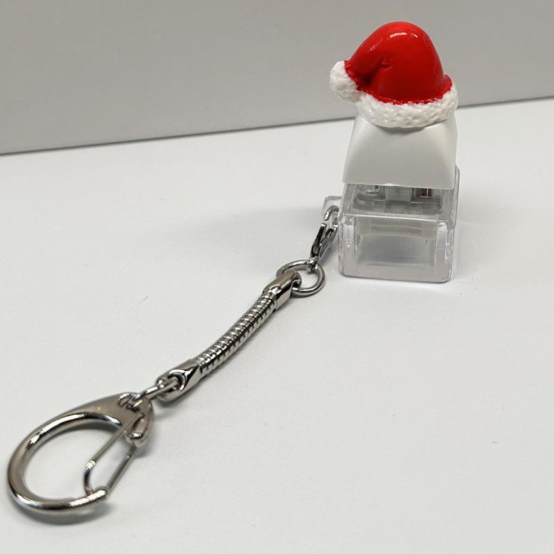 Christmas Themed Keyboard Keychain Stress Relief Toys Keychain Fidget Keyboard Clicker Button Key Chain Bag Charm Pendant