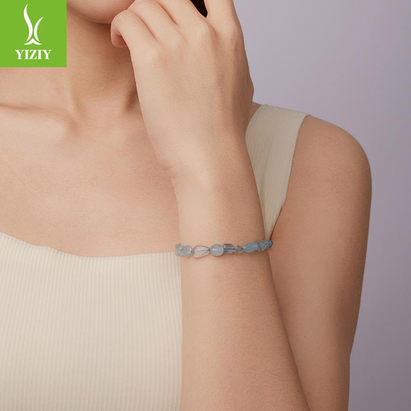 Blue Crystal Bracelet Women'S Niche S925 Sterling Silver Lucky Energy Bracelet Hand Jewelry