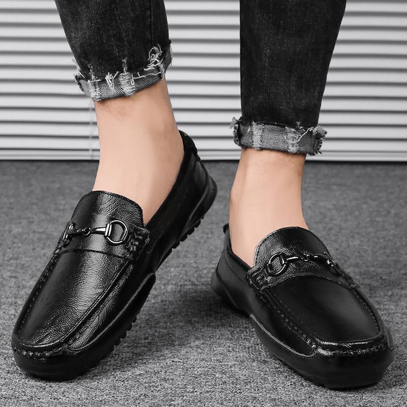 Fashion Spring Autumn Men's Soft Sole Loafers Classic Male Casual Leather Shoes Handmade Male Moccasins Top Quality Male Driving Footwea