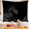 great wave Kanagawa Anime Tapestry Hippie Flower Wall Carpets Dorm Decor Wall Hanging Home Decor