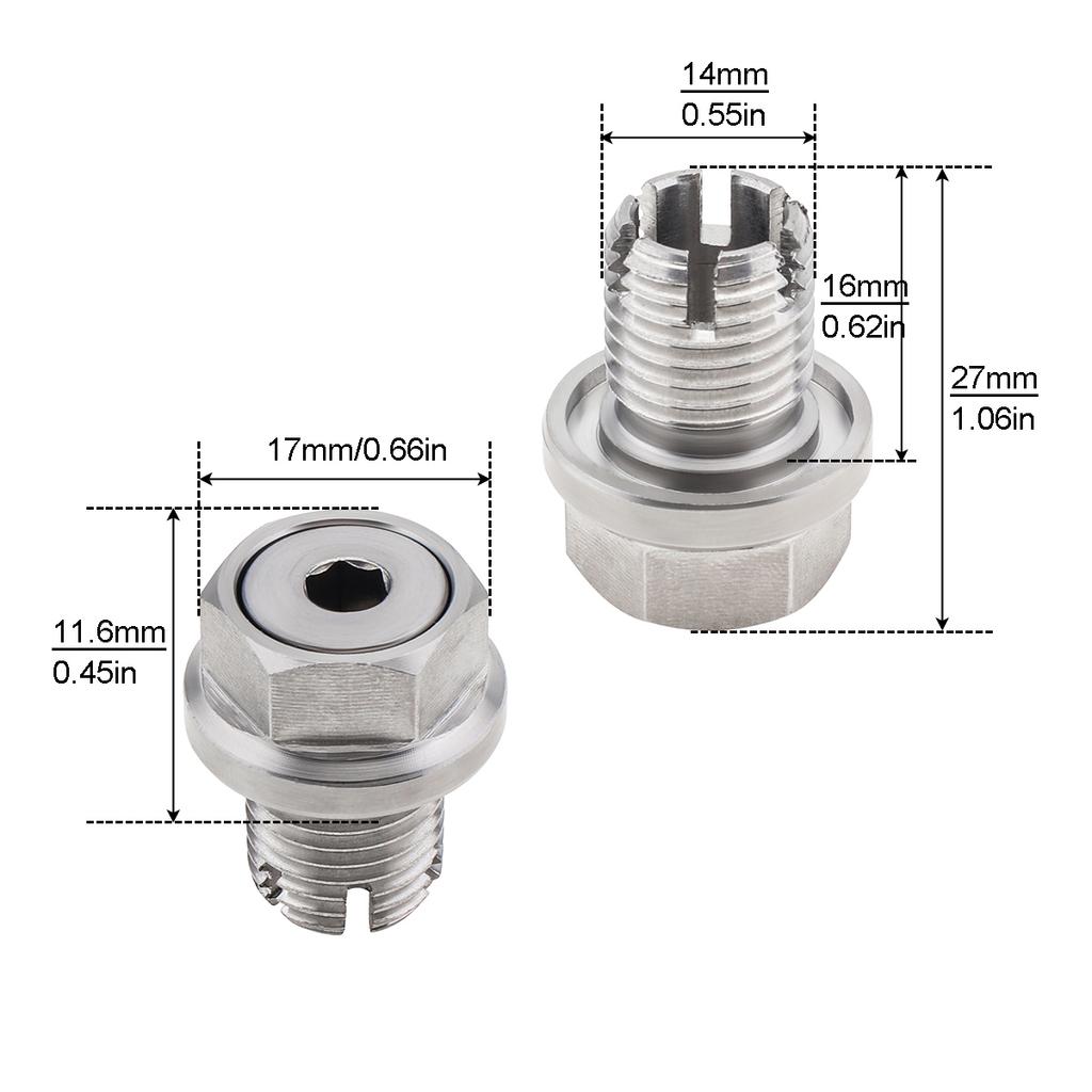 M14.1X1.5 Edelstahl Selbstschneidende Ölablassschraube Gewindereparaturset mit O-Ring Inbusschlüssel für Ölwanne Silber