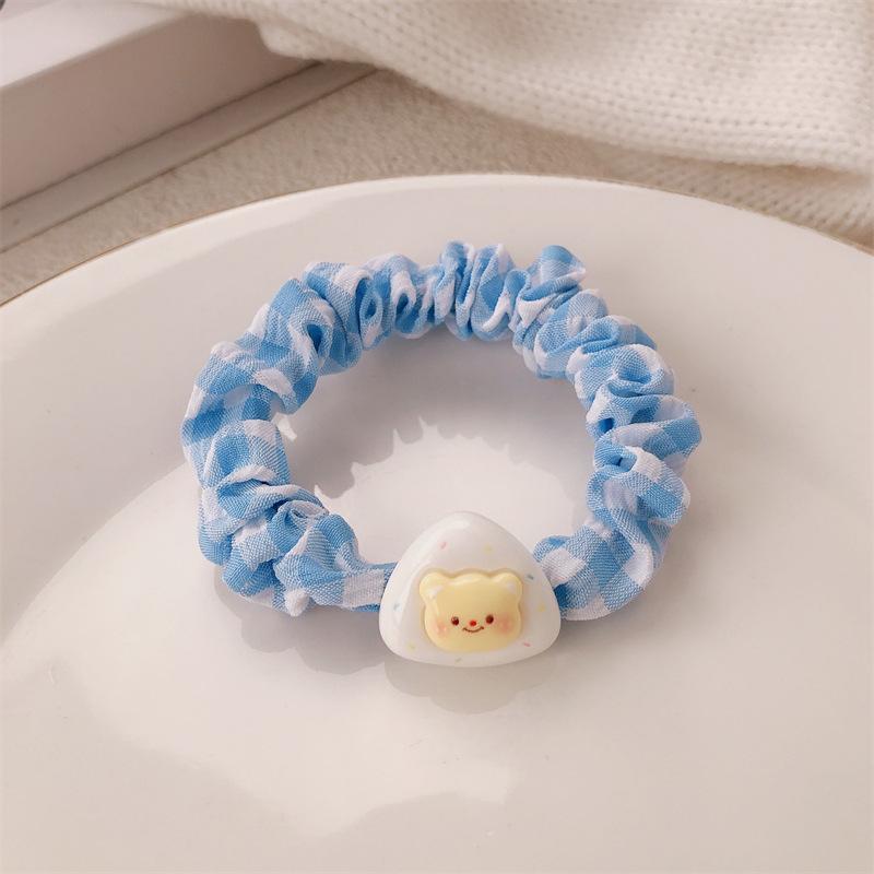 3 Stück Cremiger Bär Dickdarm Haargummi Haaraccessoire Mädchen Herz Süßes Haarband Student Hochelastisches Pferdeschwanz-Gummiband