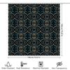 Blue And Gold Geometric Shower Curtain With Waterproof Fabric For Bathroom Decoration Modern Home Decor Shower Curtains Size180X