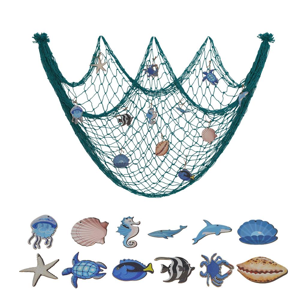 Filet de pêche décoratif épais style méditerranéen pour mur photo et décorations sur le thème de l'océan