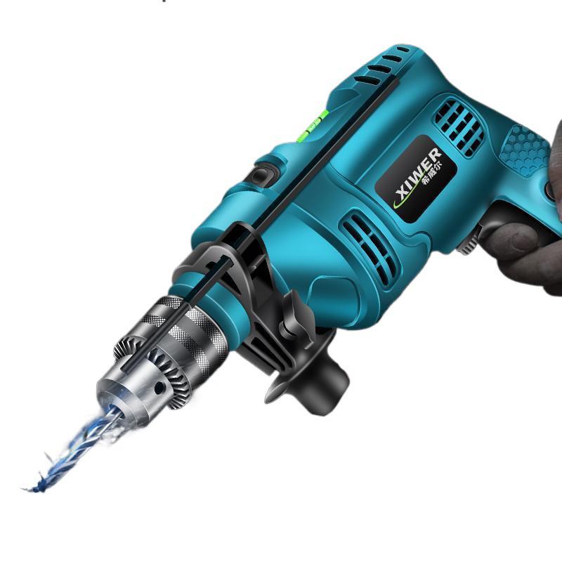 Electric Rotary Impact Drill Set - Versatile Power Tool for Household Use, Includes Hand Drill and Wall Drilling Capability.
