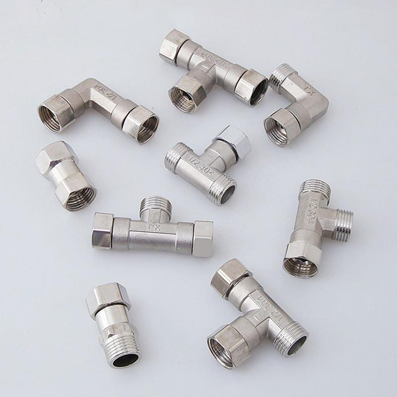 Stainless Steel T Adapter G1/ 2" T-Valve Diverter Valve Three Way Device Hole For Bath Bidet Sprayer Shower