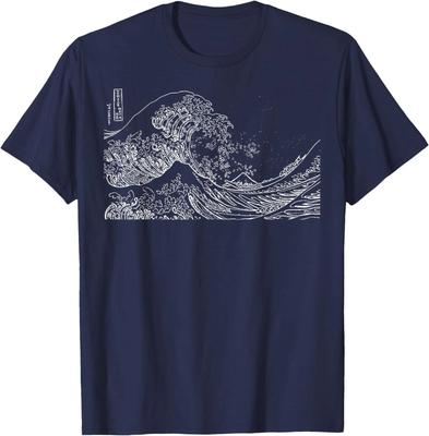 T-shirt Graphique Homme Vague Japonaise Océan Traditionnel Japon
