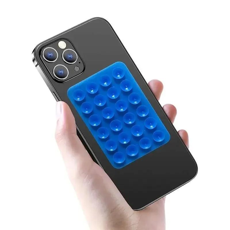 3PCS Multifunctional Suction Cup Wall Stand Square Anti Slip Single Sided Case Mount Back Sticker Silicone Suction Phone Holder