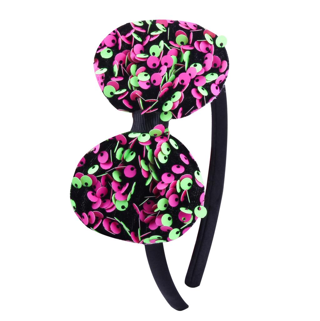 Glitter Bow Headband for Girls Red Bowknot Hair Bands Halloween Christmas Party Cosplay Costume Gifts for Teen Women