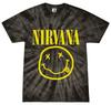 Camiseta Tie-Dye com Logo Smiley do Nirvana Kurt Cobain Banda de Rock Grunge em Camiseta de Algodão