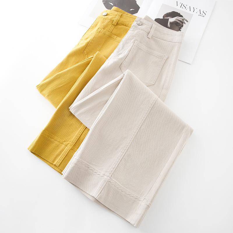 Women's Yellow High-Waist Slimming Straight Leg Jeans - Spring 2025 Collection