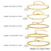 PVD Gold Plated Bracelet Women, Stackable Chain Bracelets, Stainless Steel Adjustable Waterproof Dainty Layering Jewelry