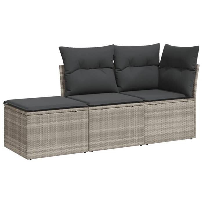 VidaXL Salon de Jardin avec Coussins 3 pcs, Canapés avec Pieds Réglables, Ensemble de Meubles d'Extérieur Patio Terrasse, 3217472