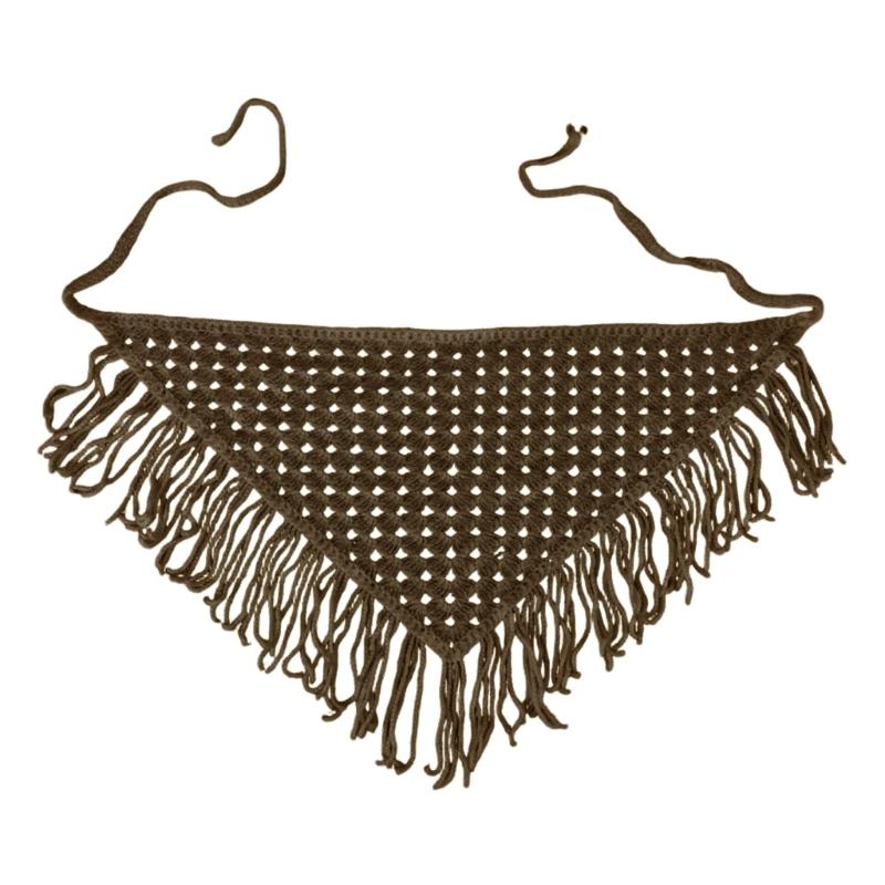 

Breathable Hollow Knit Triangled Scarf For Layering Lightweight Multipurpose Shawl For Women Men And Kids