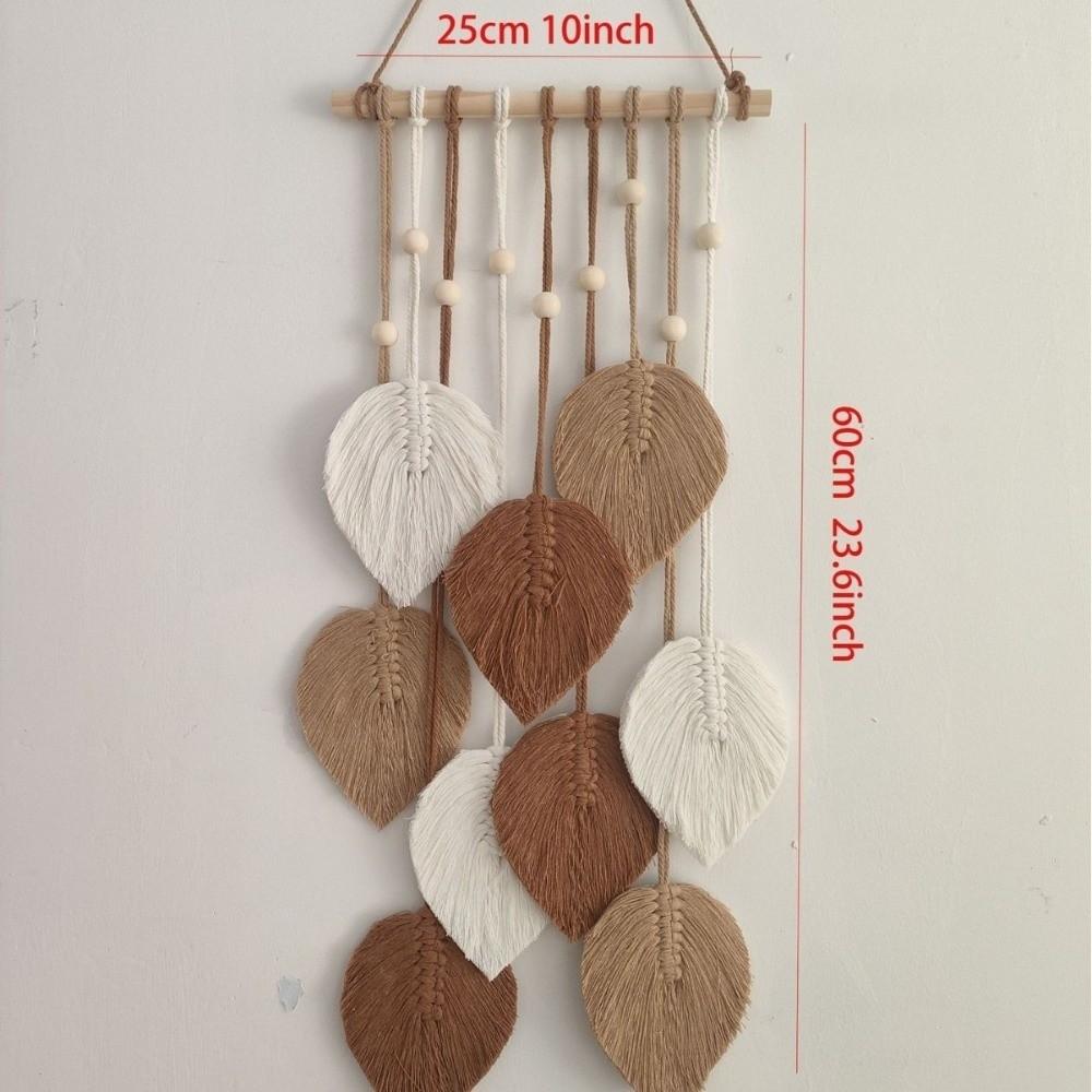 Cotton Rope Leaf Macrame Wall Hanging Boho Style Bohemian Wall Decoration  Home Wedding Decor