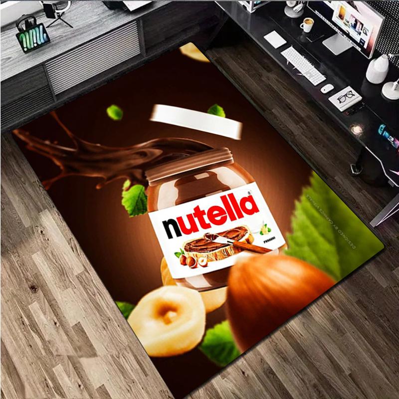 Nutella Schoko-Haselnuss-Aufstrich Glas Brotmesser Teppich für Zuhause Büroteppich Teppich für Zimmerbereich Bürostuhlpolster Feiertagsgeschenk