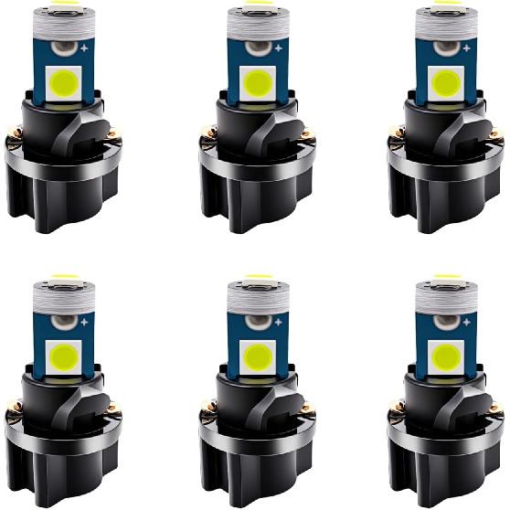 WLJH 6Pack White Dash Lights PC74 Twist Locket Socket Wedge T5 LED Bulb 37 74 2721 3030SMD Dashboard trument Cluster Bulbs,Plug and Play