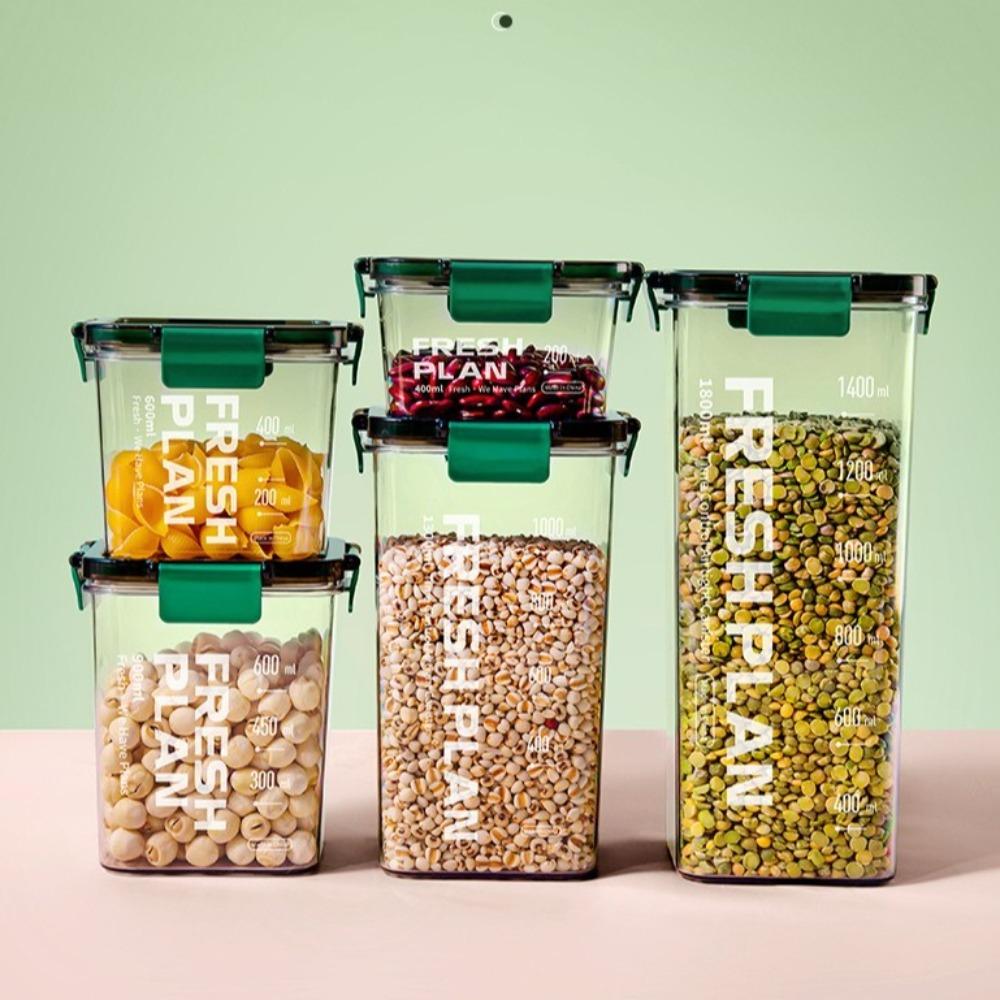 

Plastic Dried Fruit Storage Boxes Sealed Lid Grain Storage Jar Snack Storage Box Kitchen Supplies 400ml