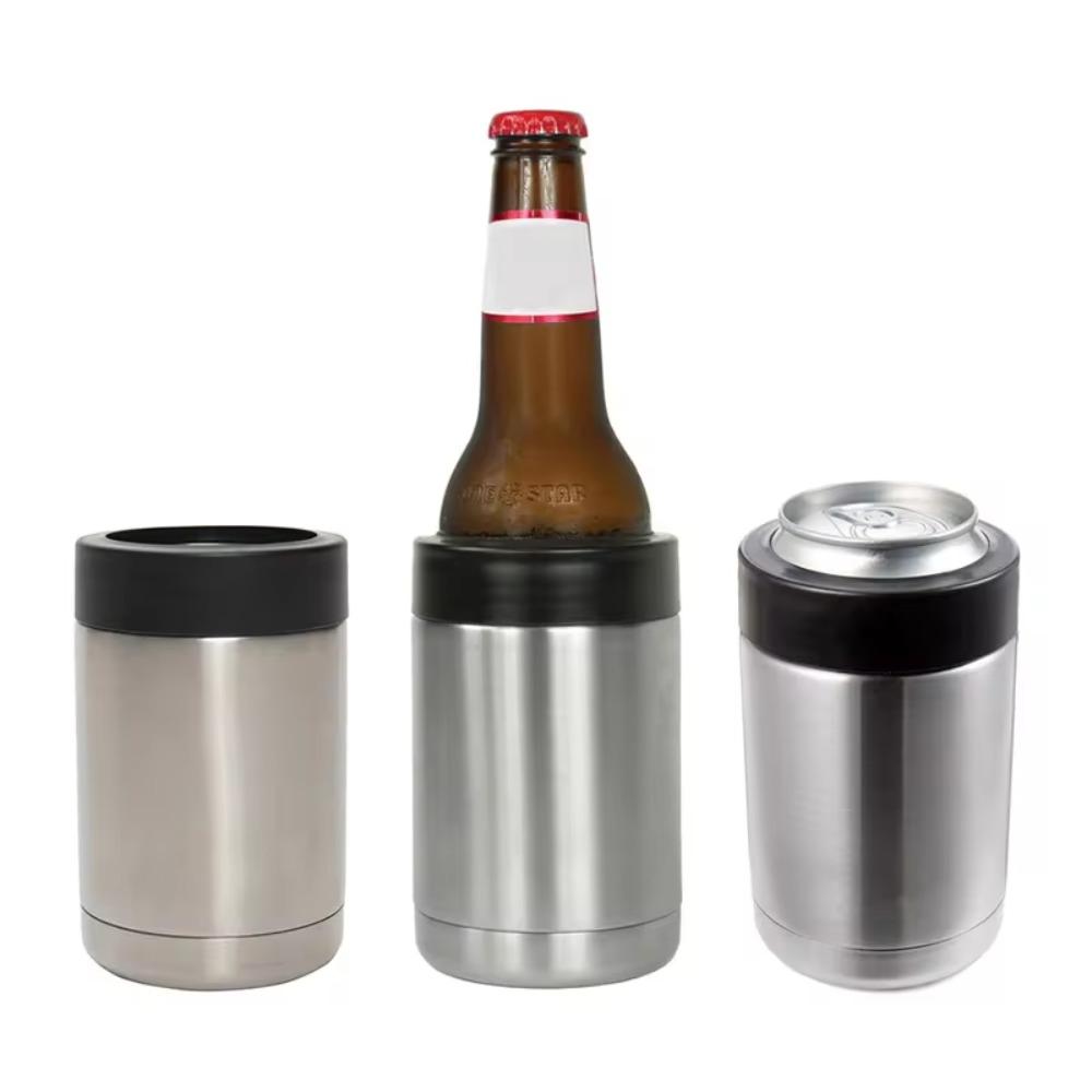 Double Wall Insulated Beer Cooler Stainless Steel Cola Can Cooler Beer Bottle Cold Keeper  Outdoor