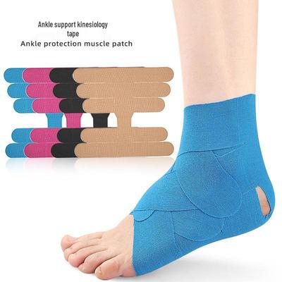 Vorgeschnittenes Kinesiologie-Knöchelband: Elastische Klebeunterstützung für Basketball, Fußball, Skateboarding.