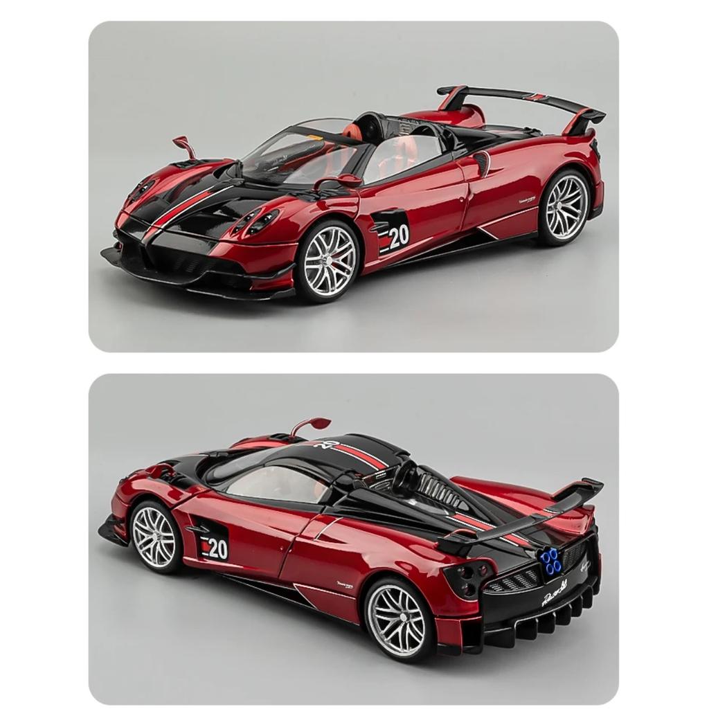 1/18 Pagani Huayra BC Alloy Sports Model Diecast Metal Racing Car Vehicles Model Simulation Sound Light Collection Kids Toy Gift