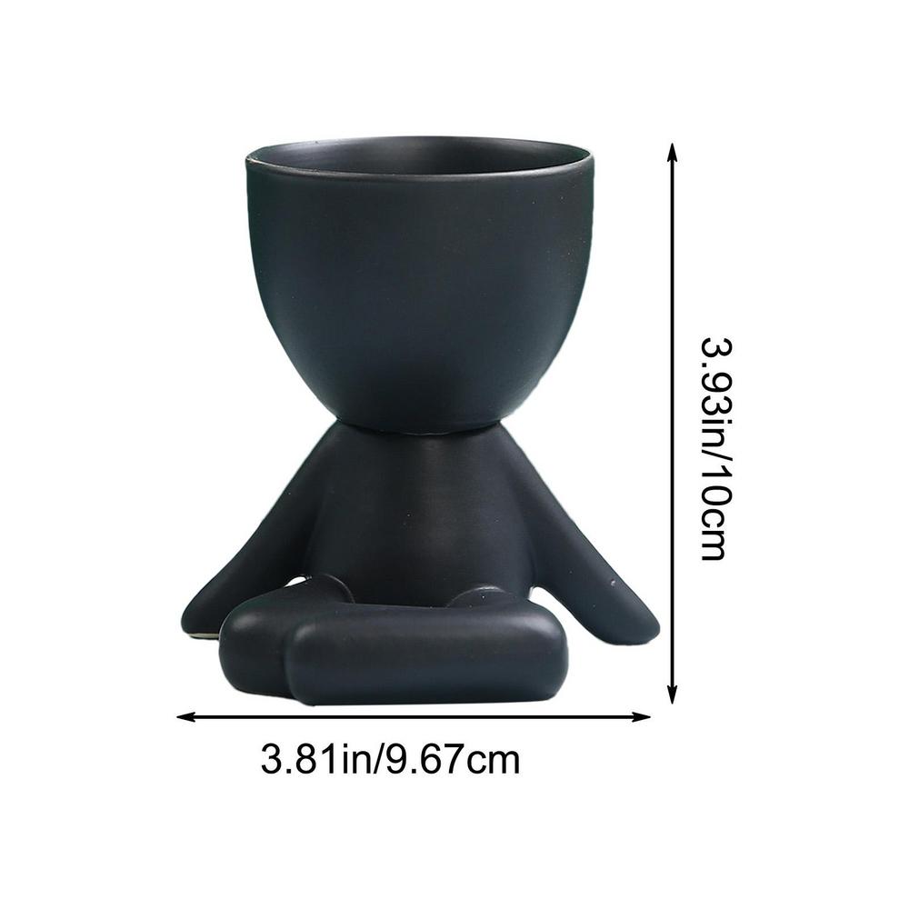 Face Flower Pot Head Planter Small Ceramic Pots For Indoor Plants With Drainage Reusable Human Shape Indoor Flower Planter Pot
