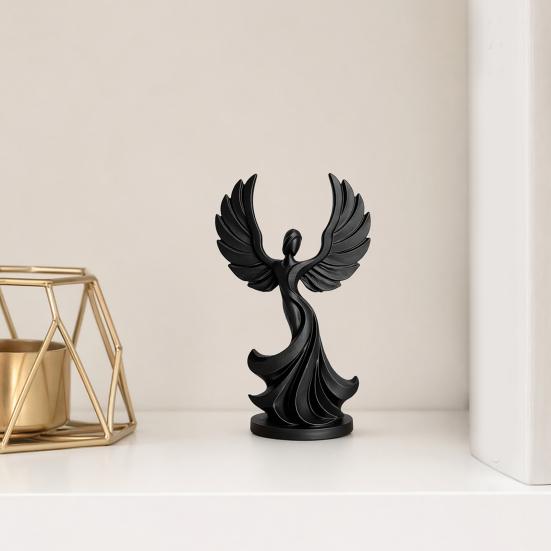 Engelsform Skulptur 3D Gedruckte Tanzende Figur, Moderne Geflügelte Frauenstatue, Schreibtisch Dekoration Dekorativ für Wohnzimmer, Schlafzimmer, Bücherregal Decor
