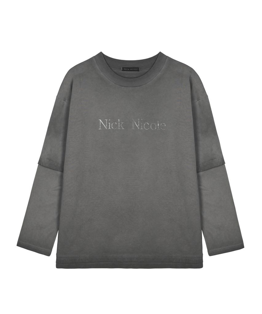 Nigaennikol Nicole Destroyed Layered Long Sleeve Top_Gray