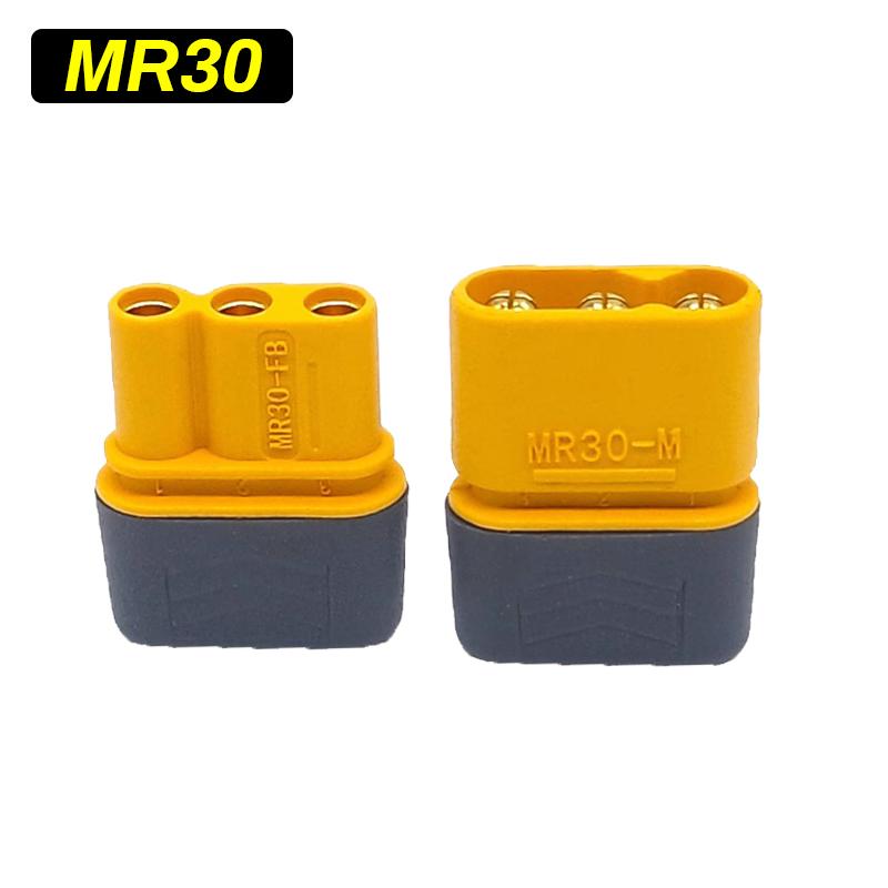 Male and Female Head Wire Cable Connectors XT30/XT30U/MR30 Insulated Plugs Adapters for Car Airplane RC Battery Protective Cover