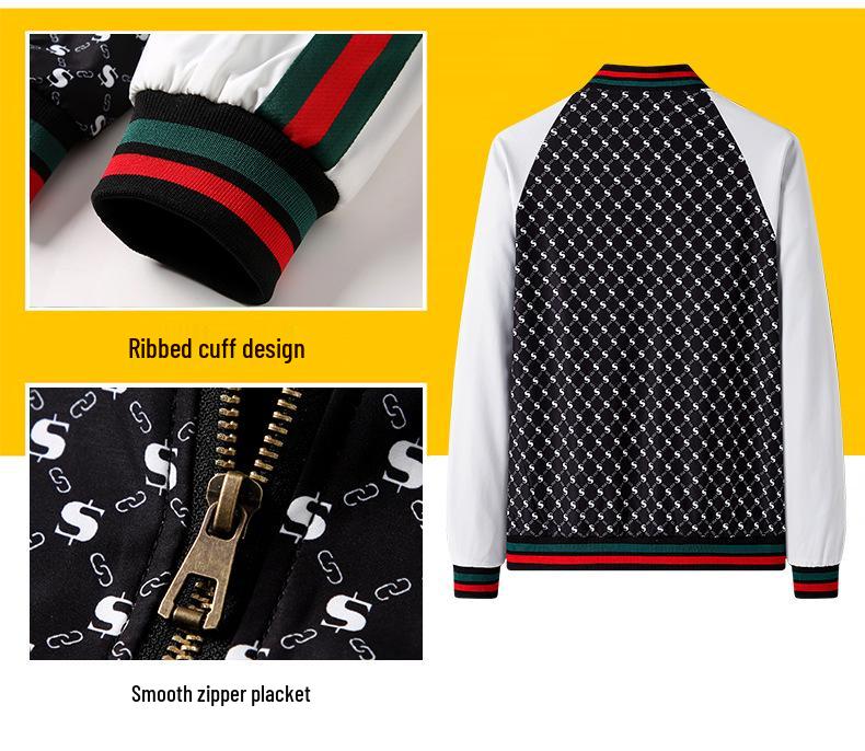 Men's Fashion Jacket: New Style Letter S, Digital Print & Embroidery, Baseball Collar, Casual Fit