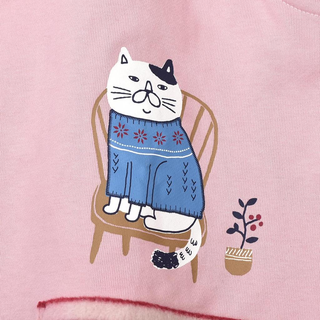 Apron Knit Nekozegawa Dress Apron 236576 Pink [Kusuguru Japan] M-L