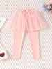 Girls' Korean Style Bow Leggings: Spring/Autumn Cotton Skirt Pants with Sequins