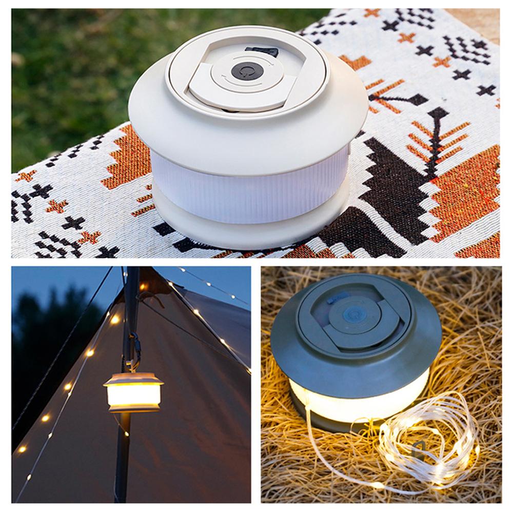 LED Camping String Light Portable 2 In 1 Campsite Ambient Lamp Waterproof Tent Light with 5