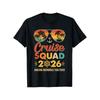 Cruise Squad 2026 Graphic Tee Retro Sunset Beach Print Vacation Crew Neck Tshirt For Men