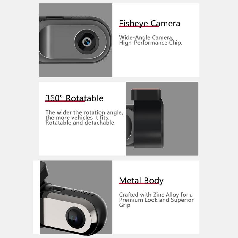 Câmera de monitoramento de carro Câmera de carro de alta definição Gravador de direção Lente ampla de 120 graus Câmera de gravador de direção de carro Monitor de parque para