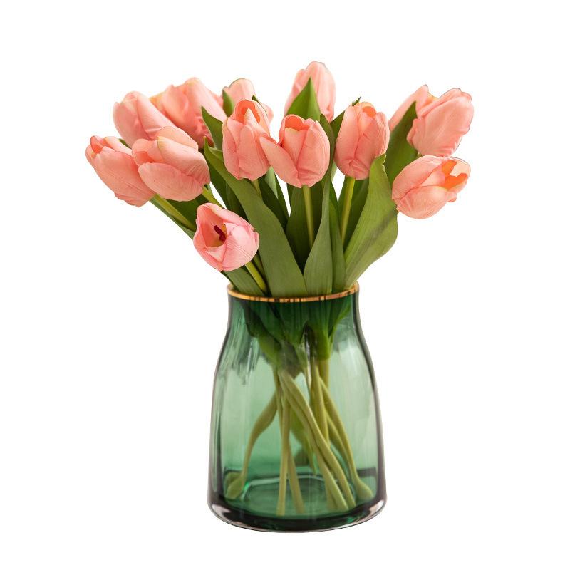 3Pcs Simulation Multicolor Home Decor 13.78 Inch Tulips for Outdoor Courtyard Patio Garden Decoration