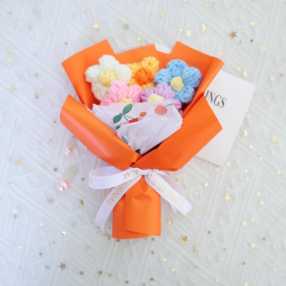 Decorative Milk Cotton Beautiful Lifelike Handwoven Fake Flowers Mini Daisy Puffs Flowers Bouquets