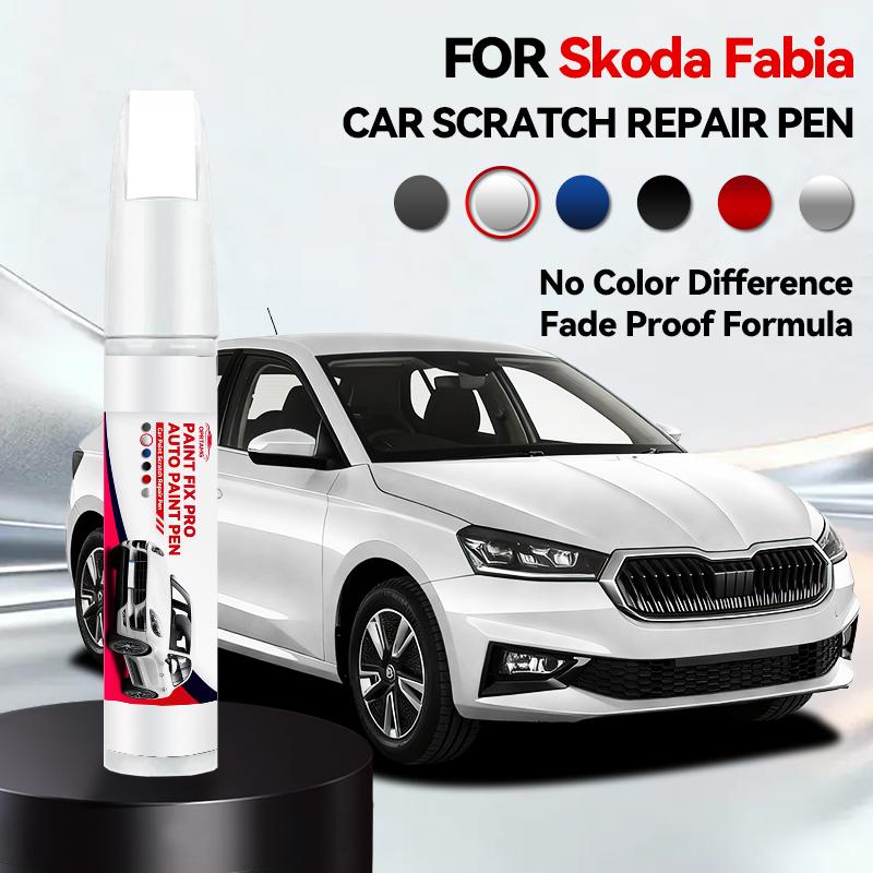 Pro Škoda Fabia 1999-2025 6Y 5J NJ HB Opravný pero na lak Dotykové pero Odstraňovač škrábanců DIY Autopříslušenství Černá Bílá Stříbrná Modrá Červená