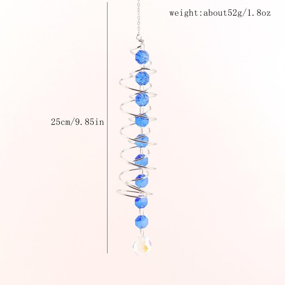 New Crystal Sun Catchers 25 CM Colorful Gazing Ball Spiral Tail Wind Spinners Hanging Ornament Rainbow Maker Home Decor