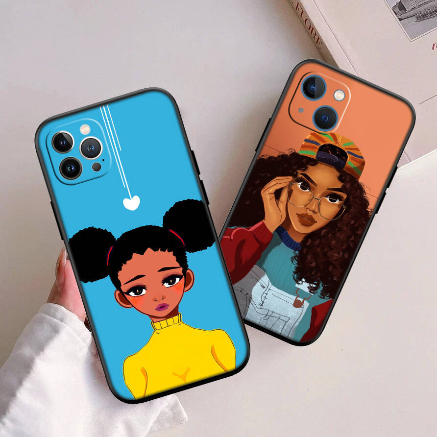 Chica Poppin Black Girl Phone Case for Xiaomi Poco C40 C51 C50 C55 C65 C71 C75 C85 F8 F7 F6 F5 F3 F2 X7 X6 X4 X3 M7 M6 M5 M4 M3 M2 Pro