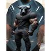 Summer Round Neck 3D Funny Bull Graphic Print Top Fashionable Casual Short Sleeved Men's T-shirts