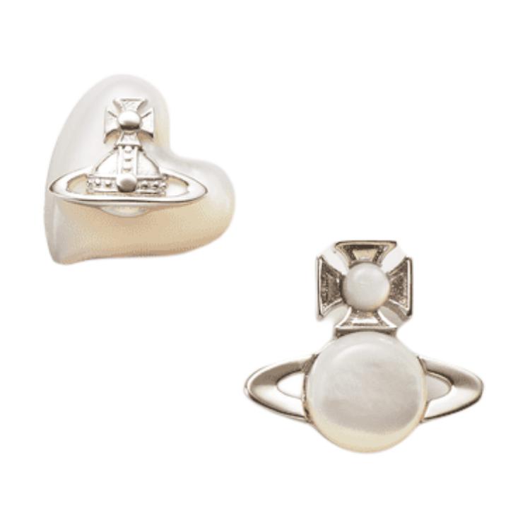 

Vivienne Westwood Tomasina Saturn Logo Pearl Mother Of Pearl Earrings Women earrings Silver 6201034302P122IM Basic Packaging-Dust Bag+Box,F,Silver