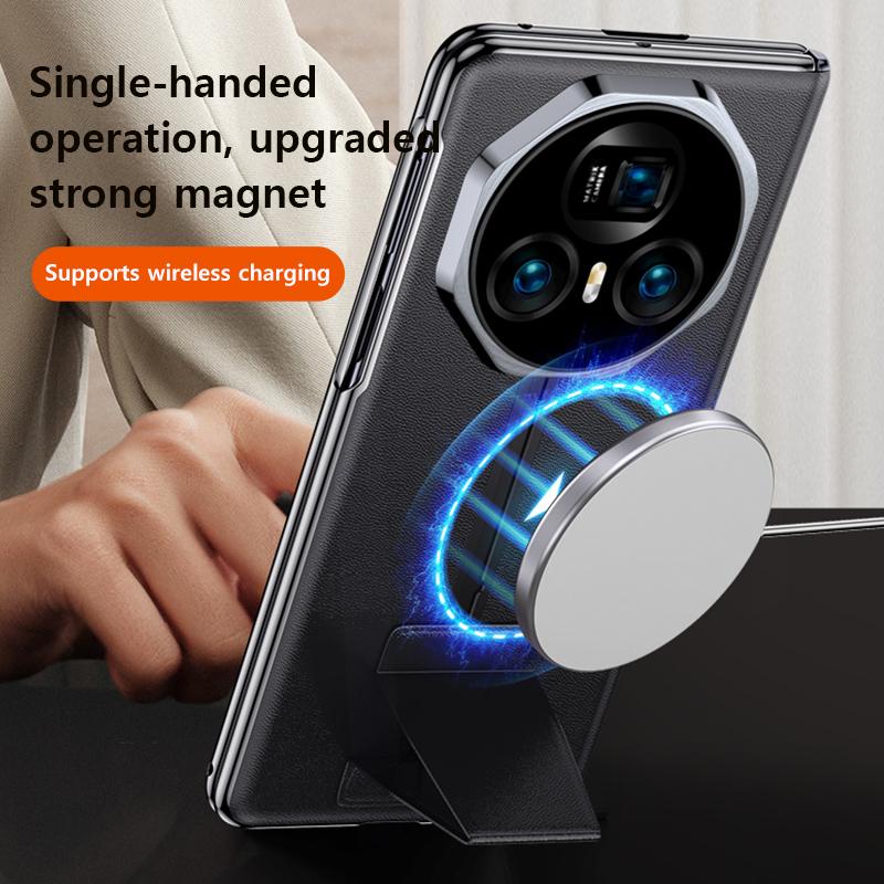 Leather Phone Case for Honor Magic Vs3 V2 Vs2 Magnetic Wrist Strap Stand Kickstand Cover With Anti-peeping Protection Flim