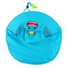 Summer Kids Sun Protection Hat Shawl Cartoon Printed Sun Hat with Whistle Lake Blue