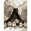 Floral Embroidery Semi Sheer Lingerie Set, Intimates Bra & Thong, Women's Sexy Lingerie & Underwear