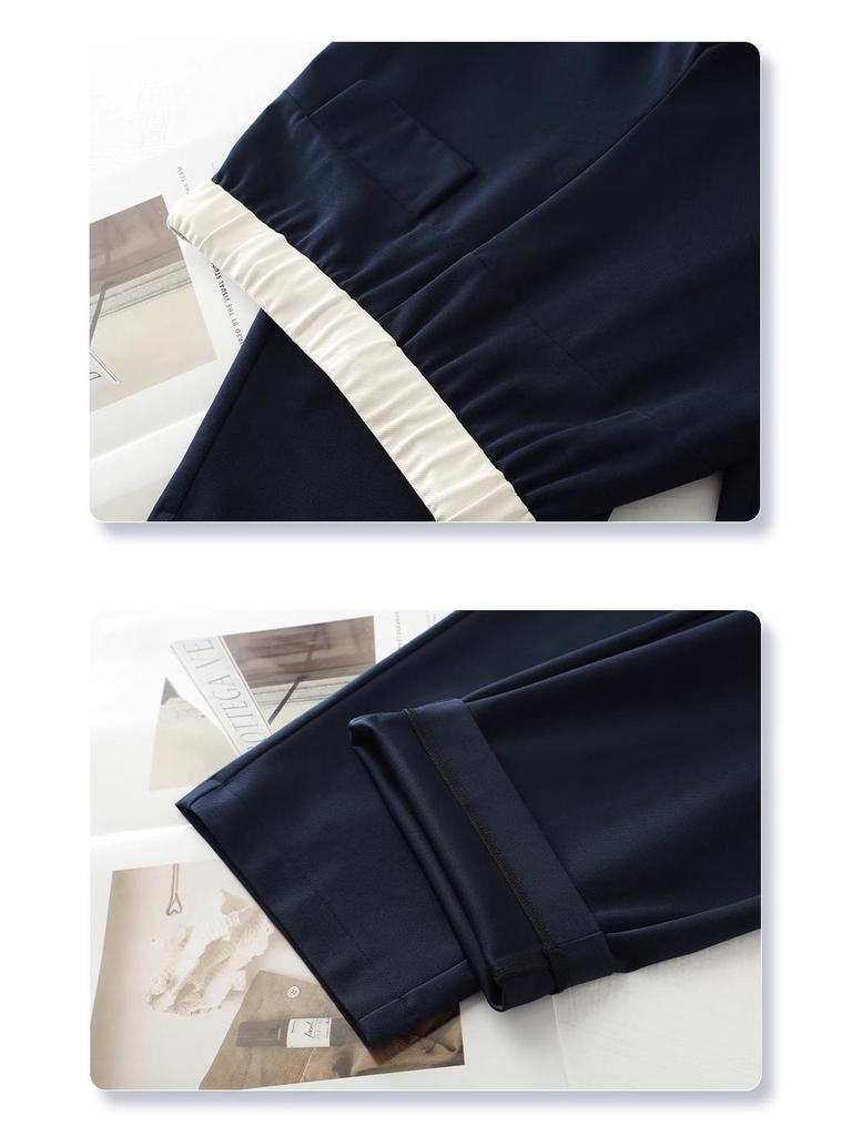 Women's Elastic High-Waist Drawstring Scimitar Pants - Spring & Autumn 2025, Casual Chic Loose Straight-Leg Banana Pants